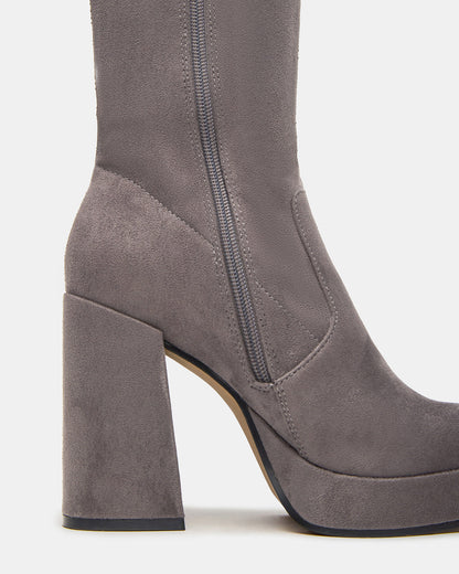 Steve Madden TWAIN Grey Knee-High Block Heel Women's Boot