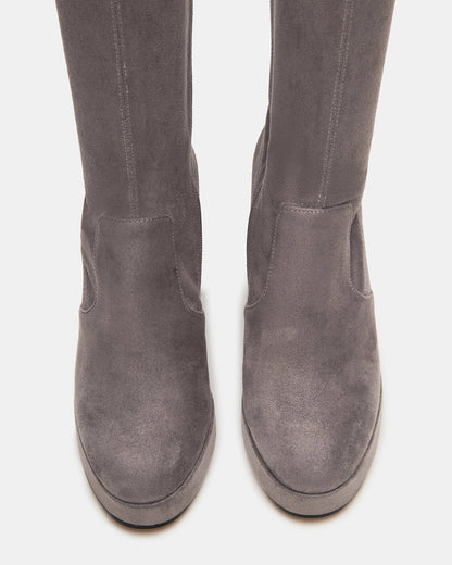 Steve Madden TWAIN Grey Knee-High Block Heel Women's Boot