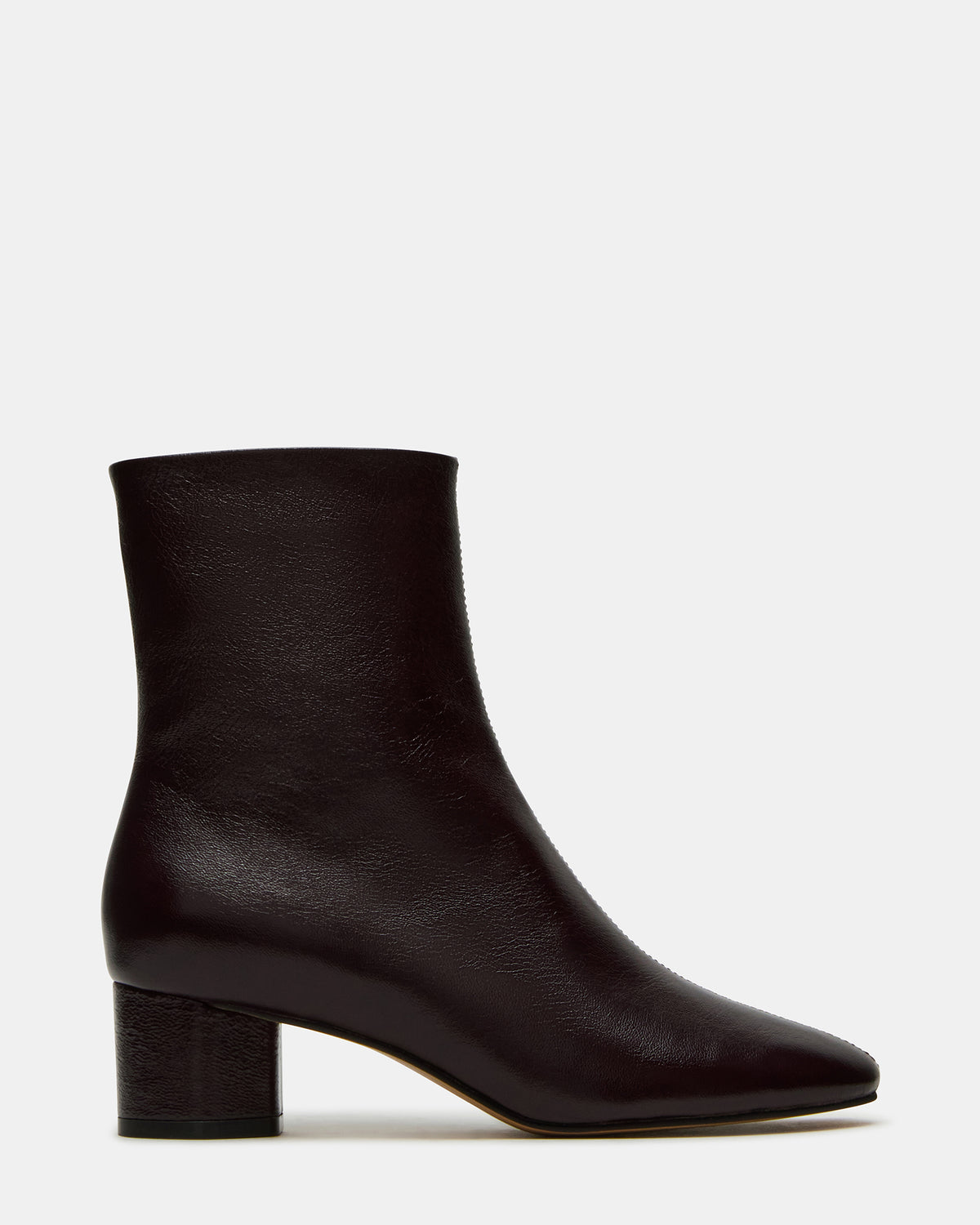 Steve Madden STROME Wine Patent Block Heel Women's Ankle Boot