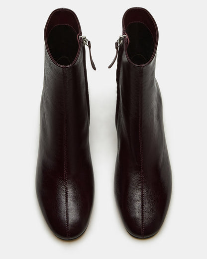 Steve Madden STROME Wine Patent Block Heel Women's Ankle Boot