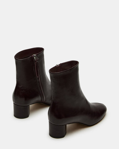 Steve Madden STROME Wine Patent Block Heel Women's Ankle Boot