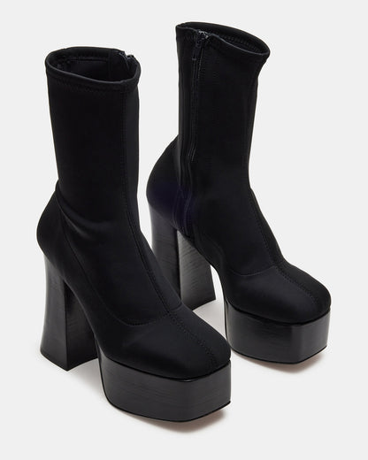 Steve Madden SOHO Black Super Platform Ankle Boot | Women's Booties