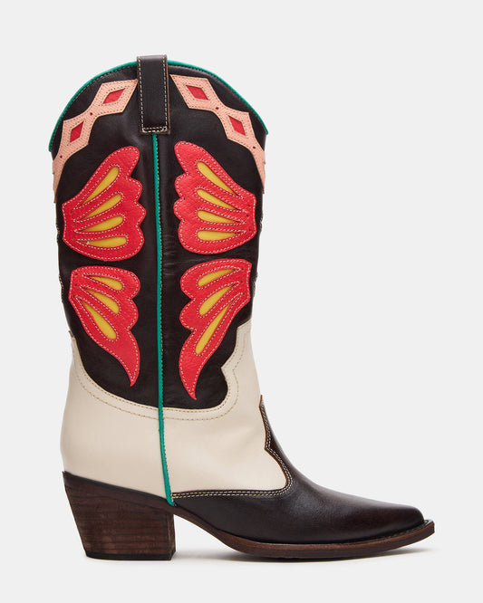 Steve Madden ARROYO Coral Multi Western Pointed-Toe Women's Boot