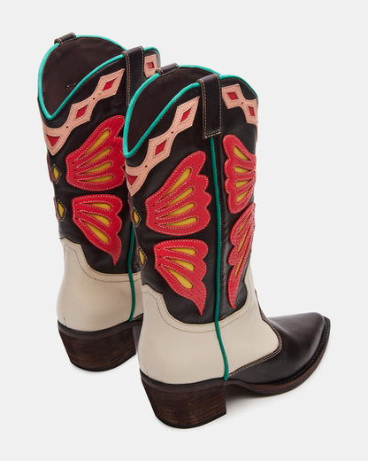 Steve Madden ARROYO Coral Multi Western Pointed-Toe Women's Boot