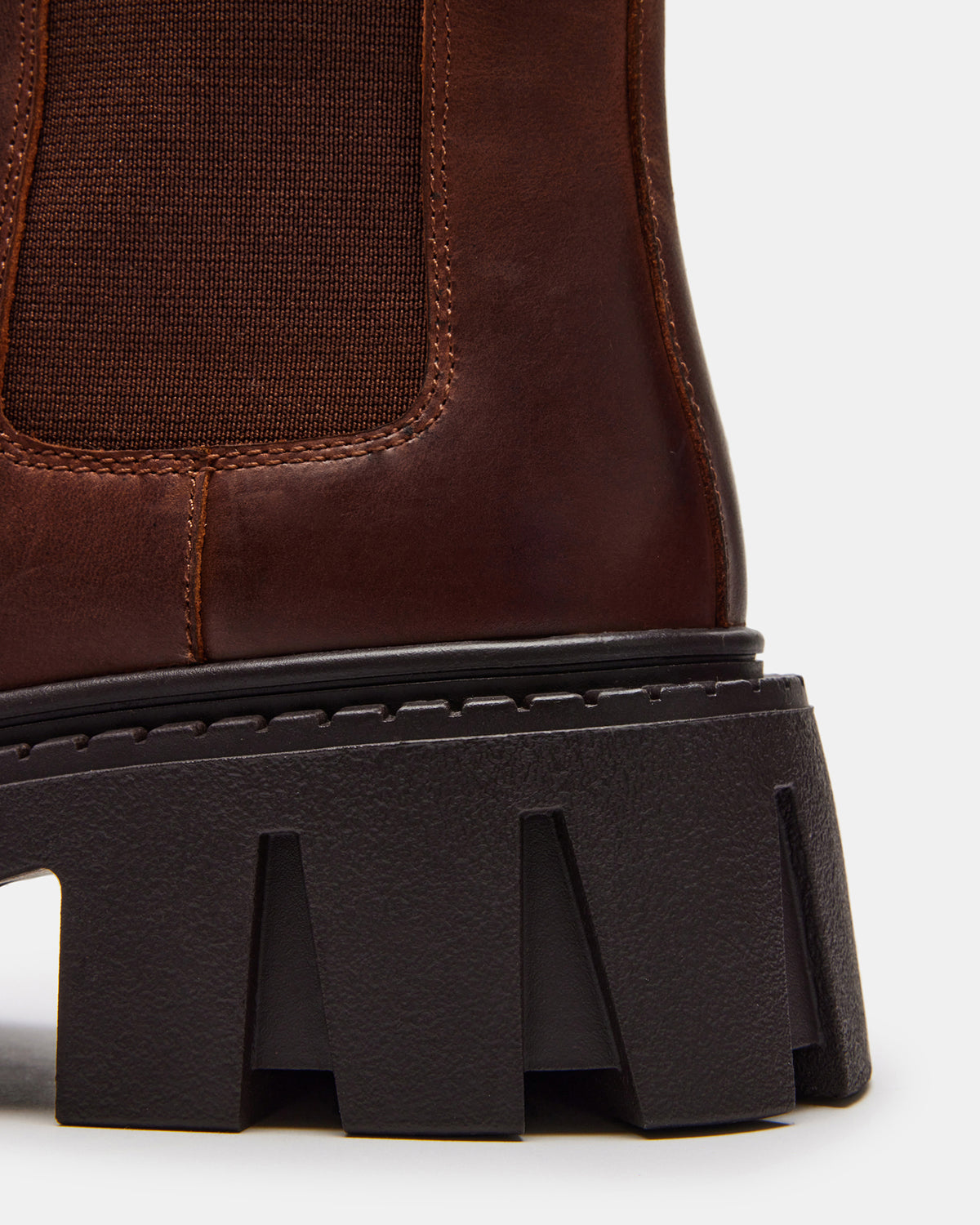 Steve Madden CHARGES Brown Distressed Platform Bootie | Women's Booties
