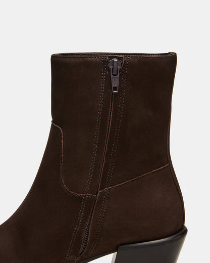 Steve Madden DANEY Brown Suede Square-Toe Women's Ankle Boot
