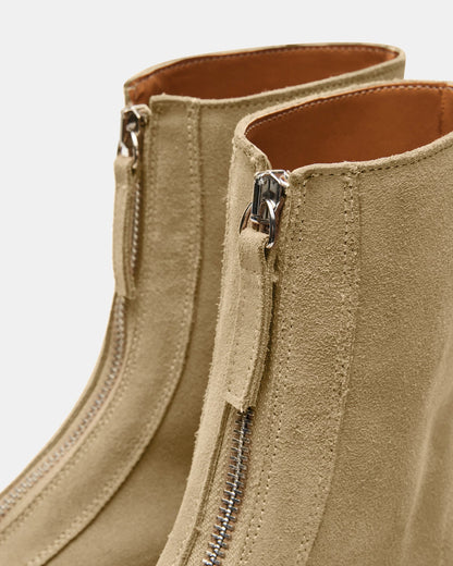 Steve Madden JONES Tan Suede Zipper Lug Women's Ankle Boot