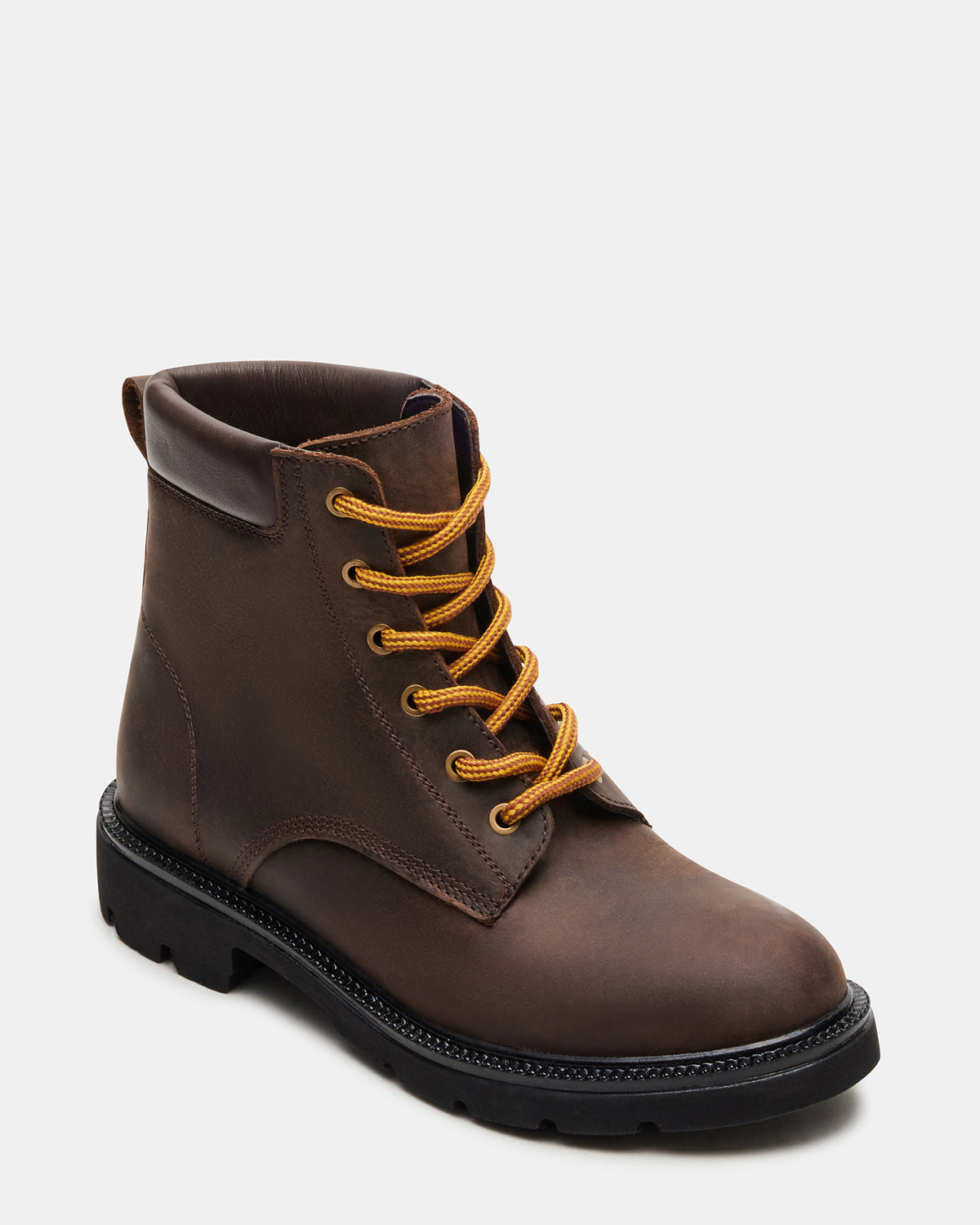 Steve Madden WYLDER Brown Leather Ankle Boot | Women's Booties