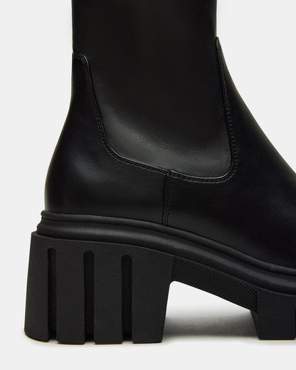 Steve Madden BOOMBA Black Lug Sole Ankle Boot | Women's Booties