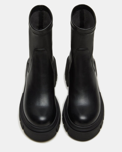 Steve Madden BOOMBA Black Lug Sole Ankle Boot | Women's Booties