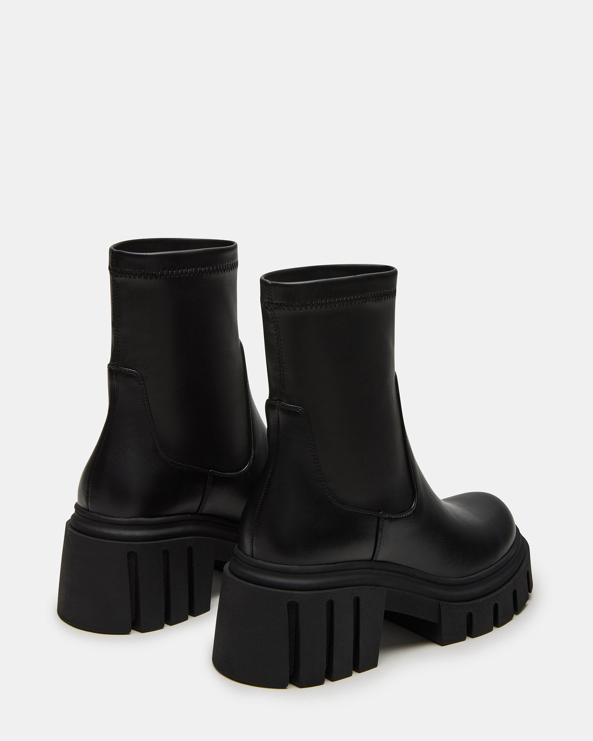 Steve Madden BOOMBA Black Lug Sole Ankle Boot | Women's Booties