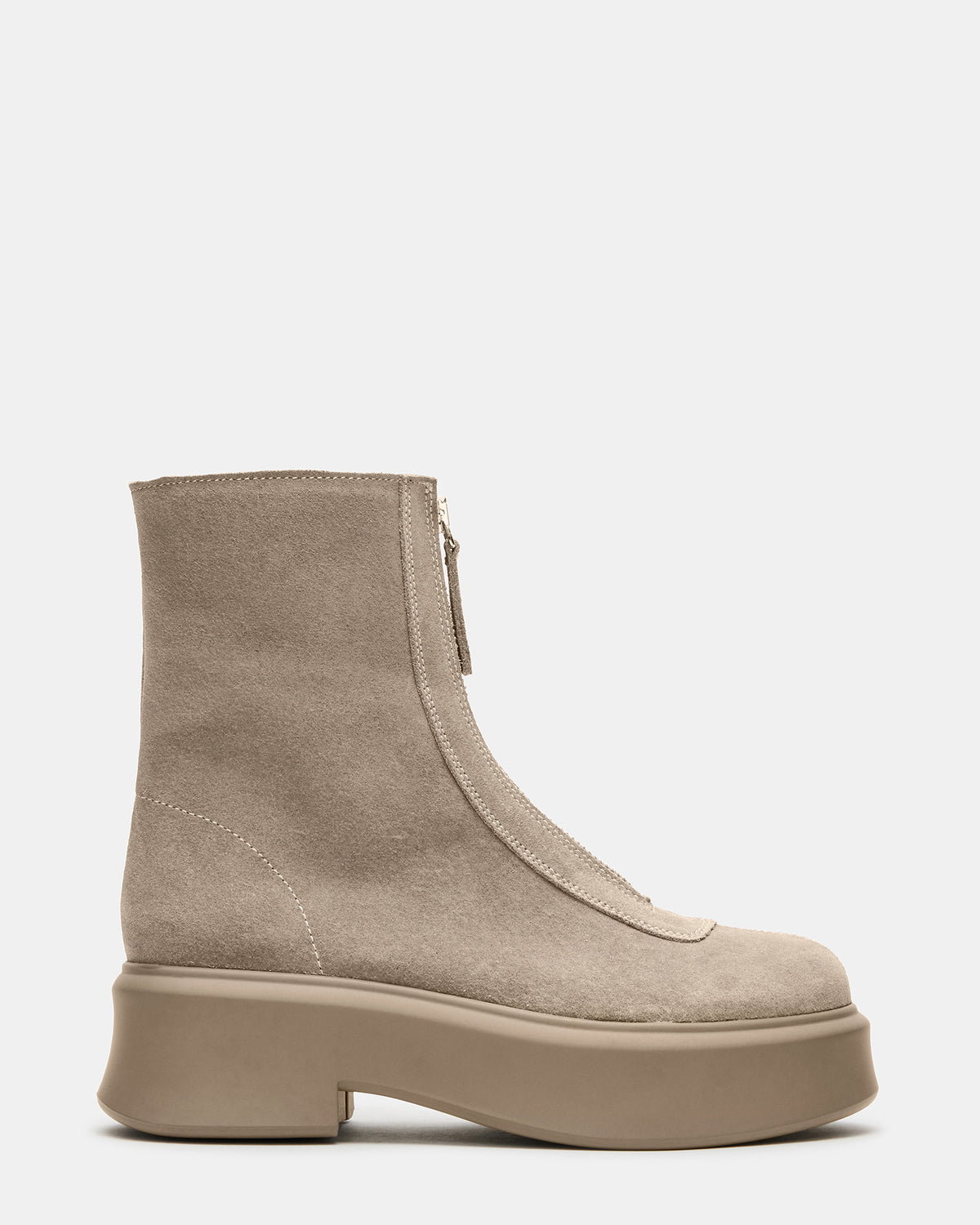 Steve Madden JONES Light Grey Zipper Lug Women's Ankle Boot