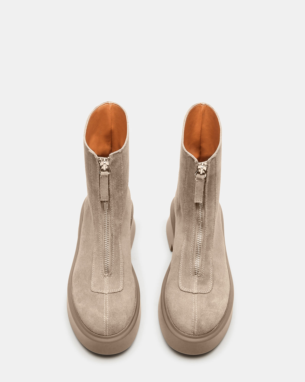 Steve Madden JONES Light Grey Zipper Lug Women's Ankle Boot