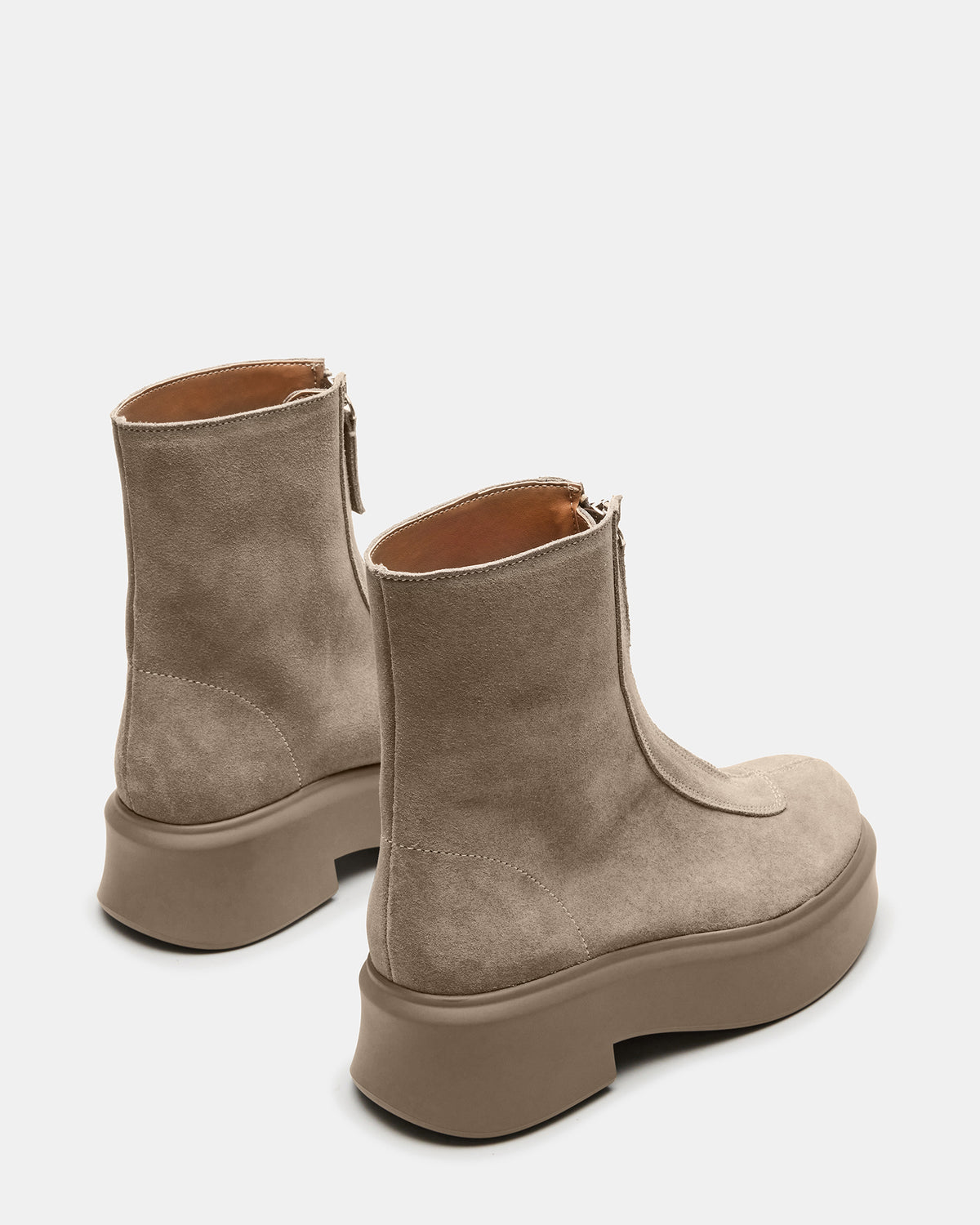 Steve Madden JONES Light Grey Zipper Lug Women's Ankle Boot