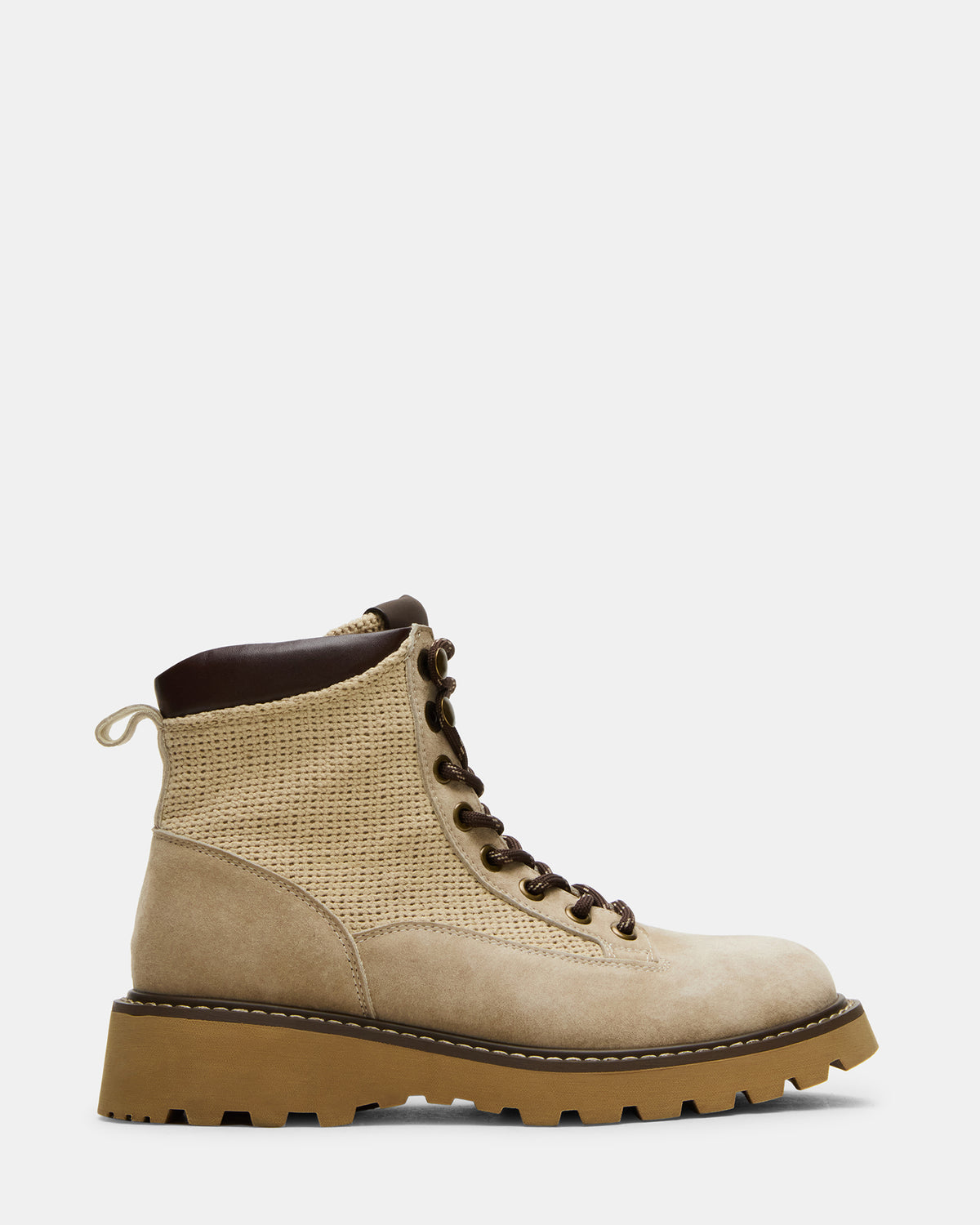 Steve Madden CINO Taupe Suede Women's Lug Lace-Up Ankle Boot