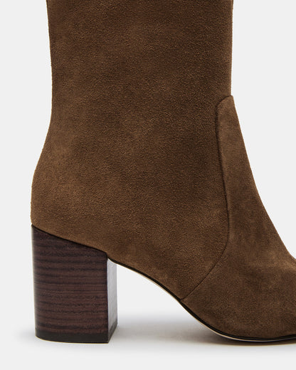 Steve Madden SKYLINE Chestnut Suede Knee-High Pointed Toe Women's Boot