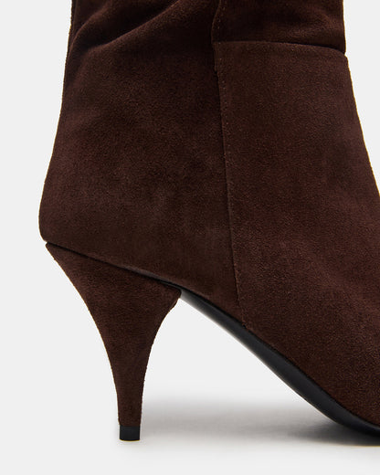 Steve Madden LINGER Brown Suede Pointed-Toe Over-The-Knee Heeled Women's Boot