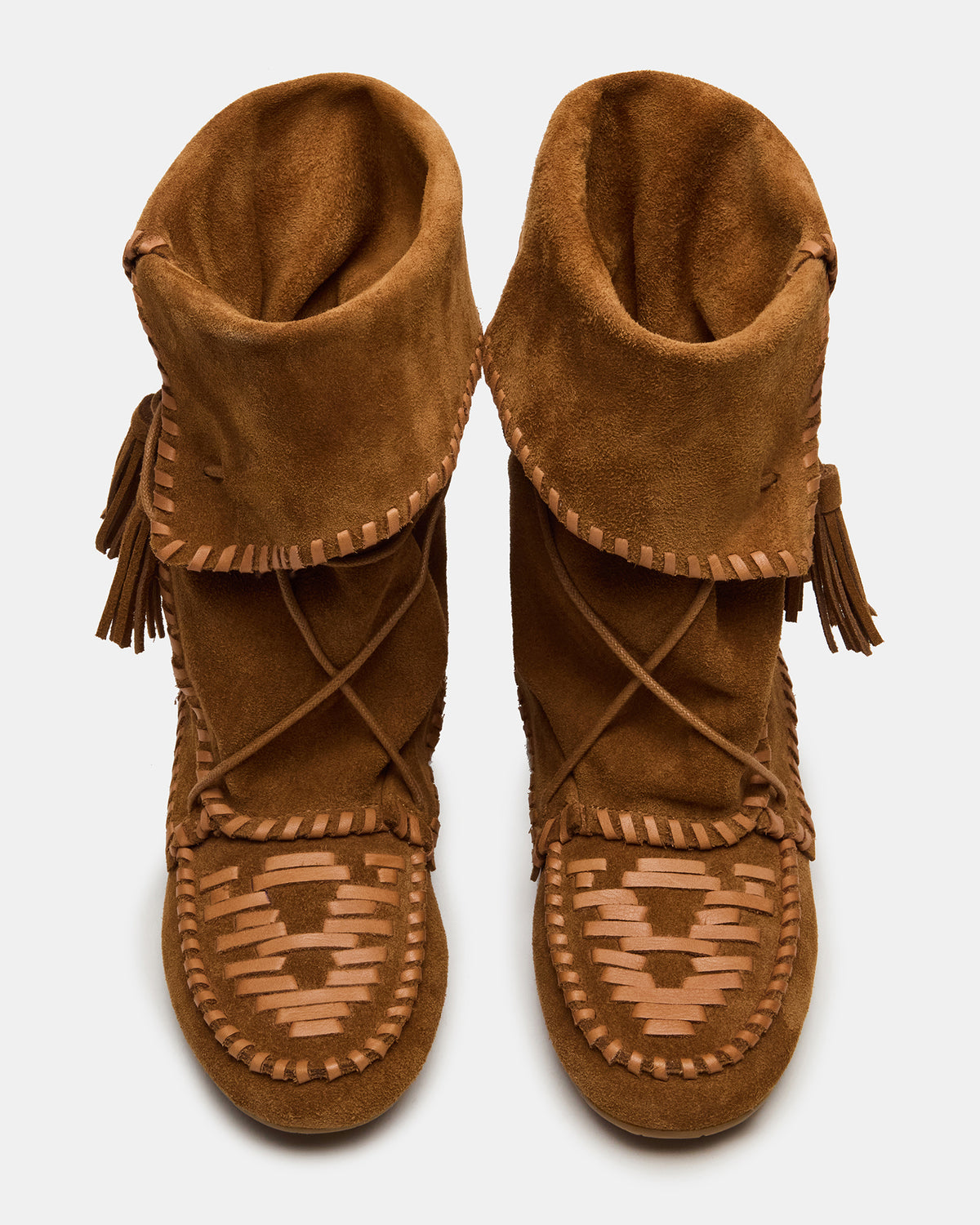 Steve Madden TIPPETT Chestnut Suede Fold-Over Tassel Boot | Women's Boots