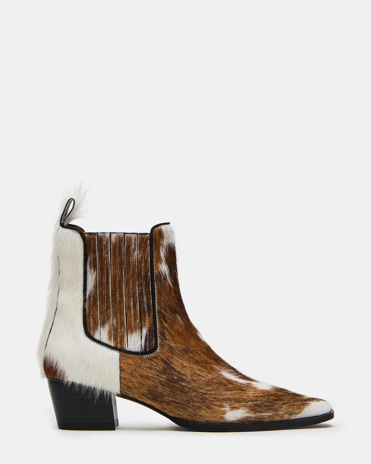 Steve Madden ALFONSA Brown Multi Chelsea Block Heel Women's Ankle Boot