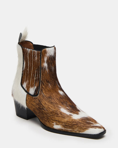 Steve Madden ALFONSA Brown Multi Chelsea Block Heel Women's Ankle Boot