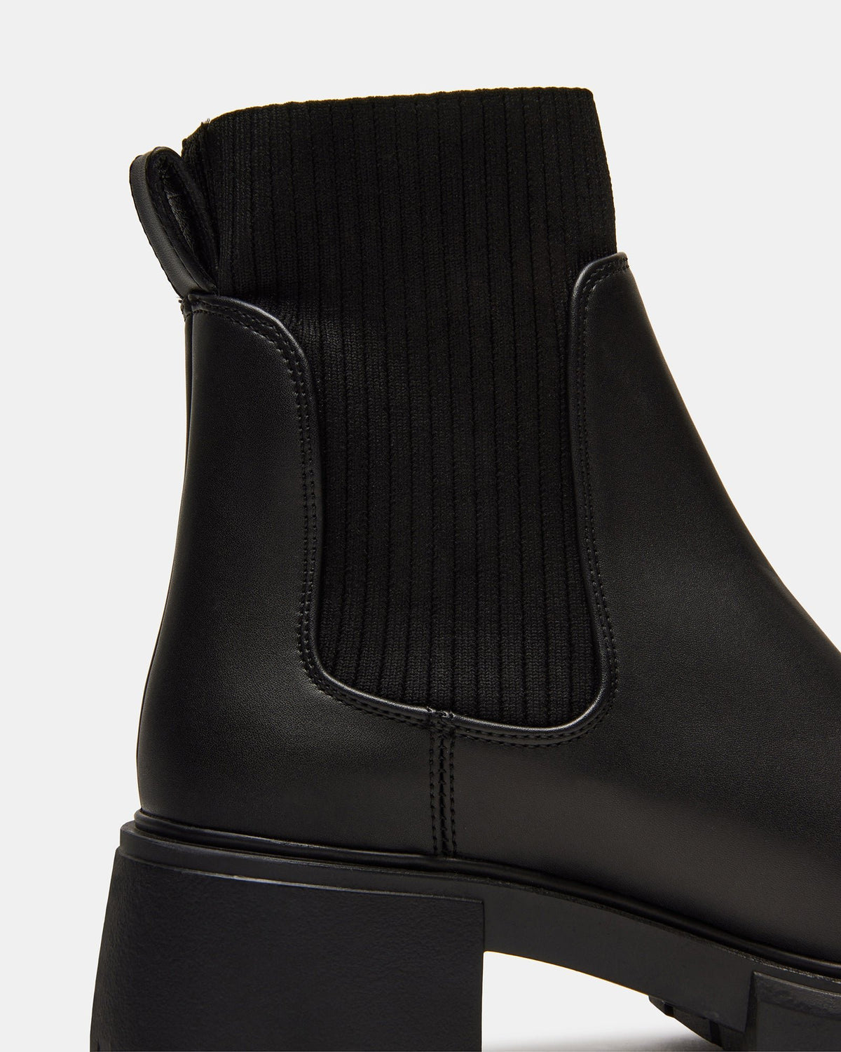 Steve Madden HUTCHH20 Black Water-Resistant Lug Sole Ankle Boot | Women's Booties