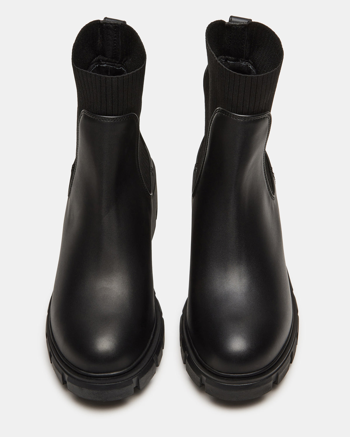 Steve Madden HUTCHH20 Black Water-Resistant Lug Sole Ankle Boot | Women's Booties