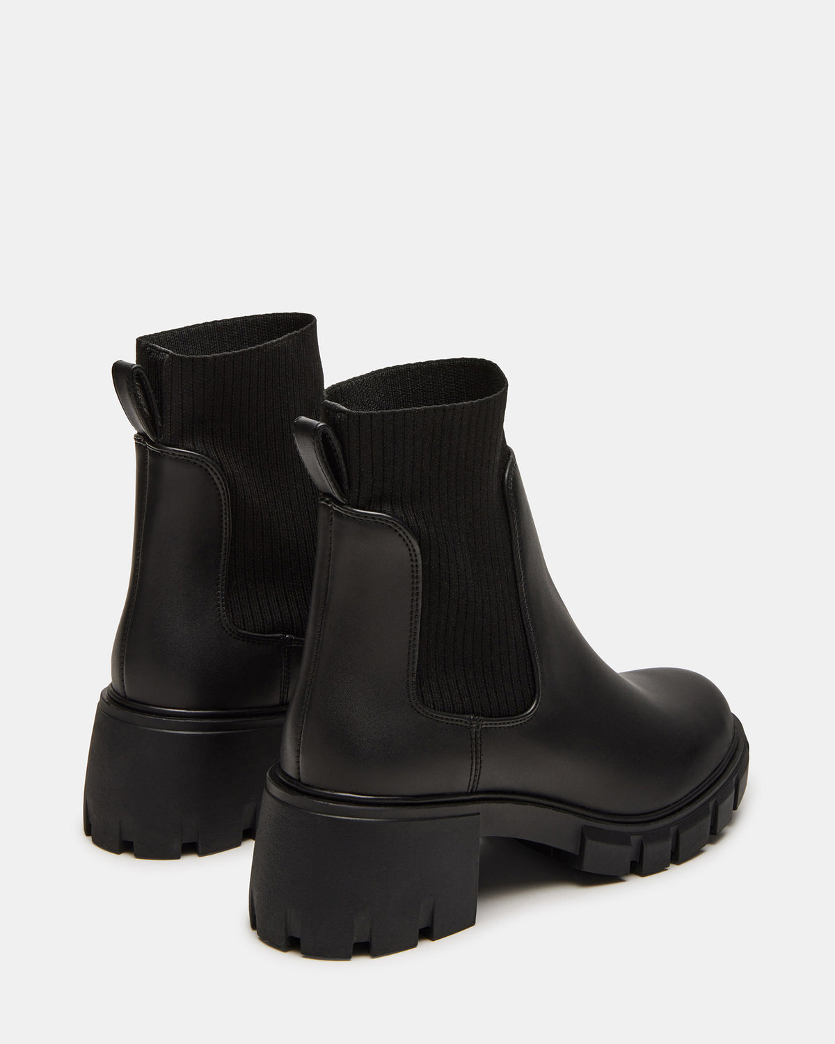 Steve Madden HUTCHH20 Black Water-Resistant Lug Sole Ankle Boot | Women's Booties