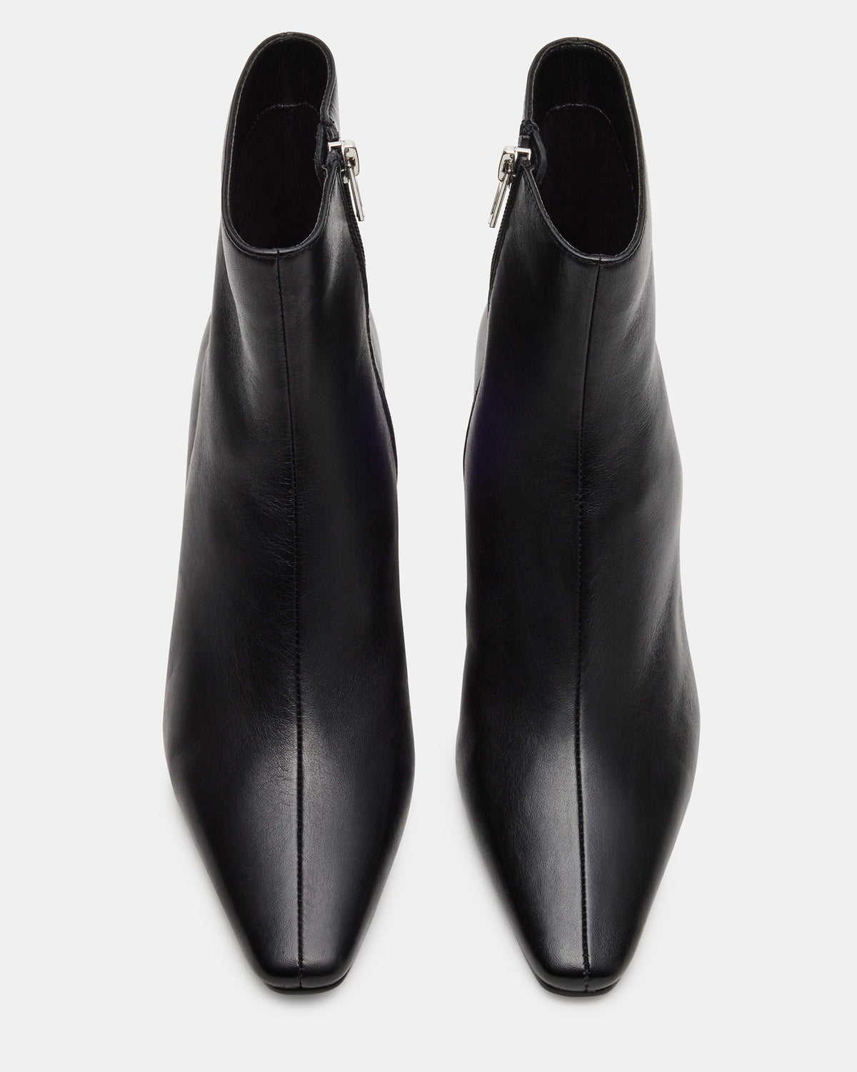 Steve Madden DELVIE Black Leather Kitten Heel Ankle Boot | Women's Booties