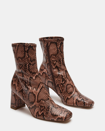 Steve Madden HUSH Snake Square Toe Bootie | Women's Ankle Boots