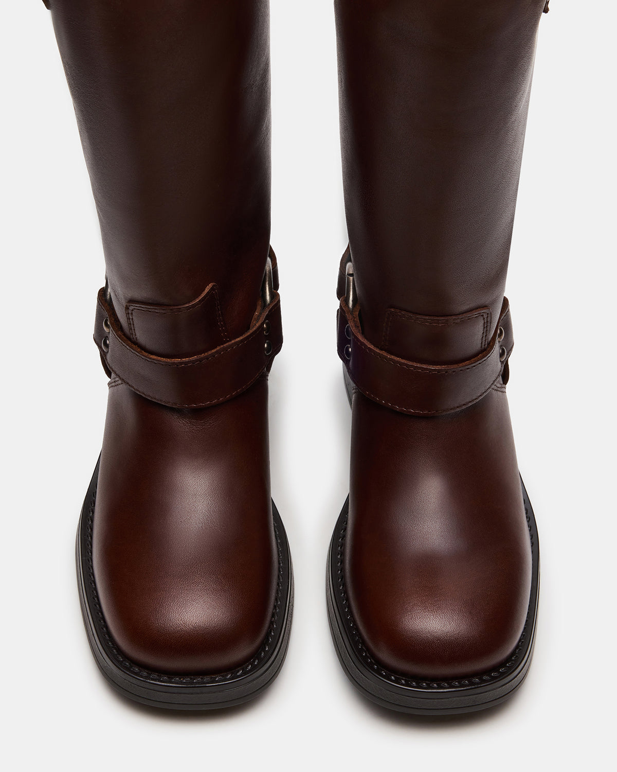 Steve Madden ASTOR Brown Leather Wide Calf Knee-High Women's Boot
