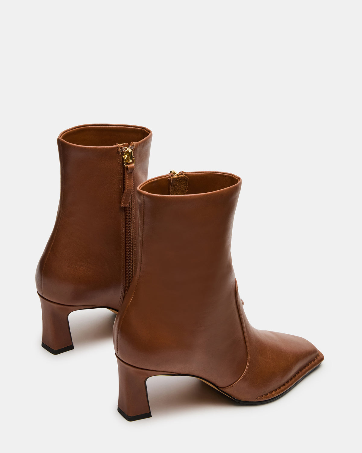 Steve Madden FARE Tan Leather Square Toe Women's Ankle Boot