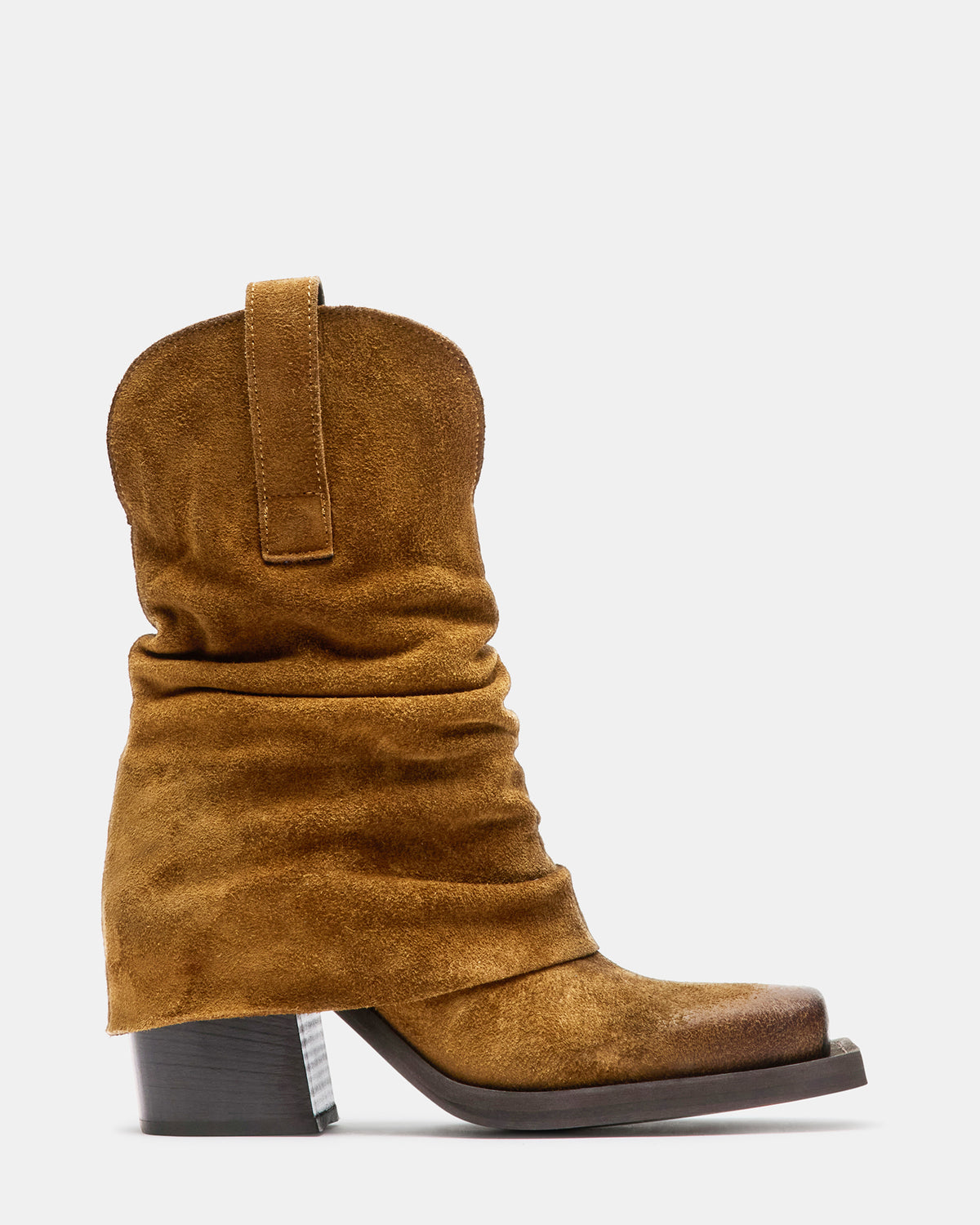 Steve Madden PIA Chestnut Suede Cuffed Boot | Women's Booties