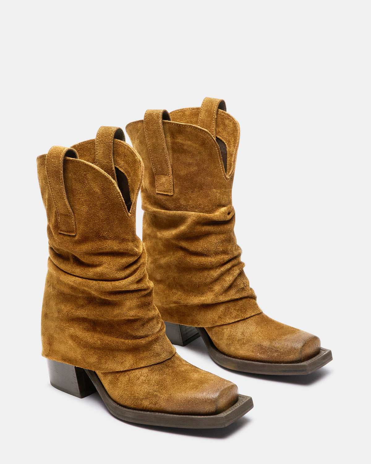 Steve Madden PIA Chestnut Suede Cuffed Boot | Women's Booties