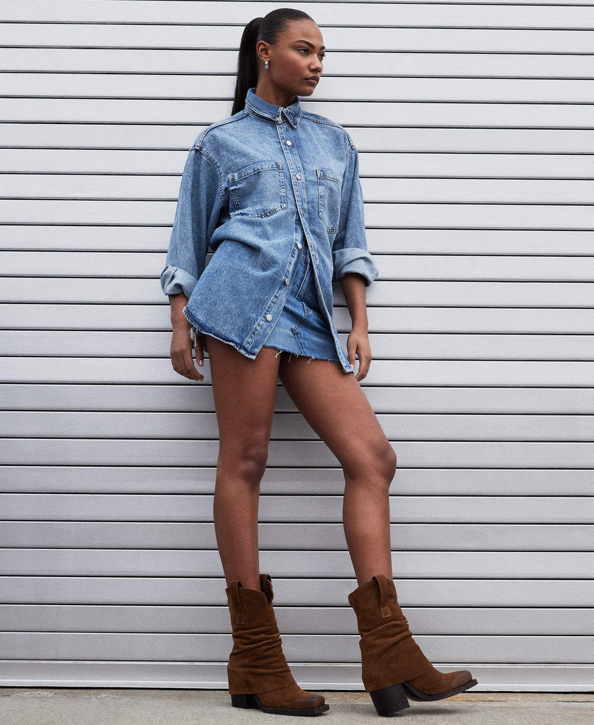 Steve Madden PIA Chestnut Suede Cuffed Boot | Women's Booties