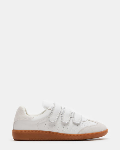 Steve Madden MOMENTUM White Velcro Low-Top Sneaker | Women's Sneakers