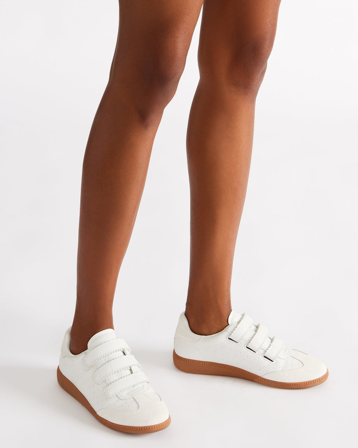 Steve Madden MOMENTUM White Velcro Low-Top Sneaker | Women's Sneakers