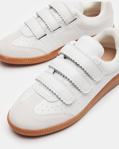 Steve Madden MOMENTUM White Velcro Low-Top Sneaker | Women's Sneakers