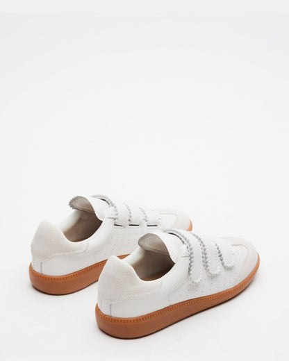 Steve Madden MOMENTUM White Velcro Low-Top Sneaker | Women's Sneakers