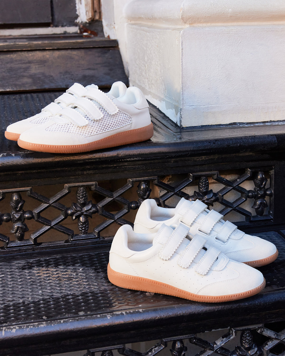 Steve Madden MOMENTUM White Velcro Low-Top Sneaker | Women's Sneakers