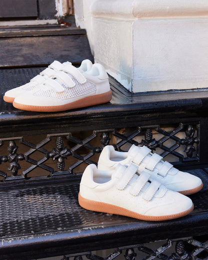 Steve Madden MOMENTUM White Velcro Low-Top Sneaker | Women's Sneakers