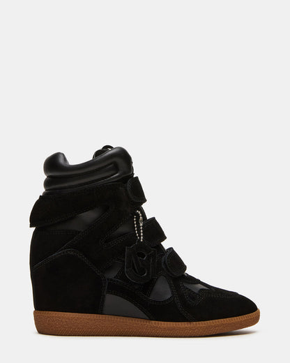 Steve Madden MAVIS Black Suede High-Top Velcro Women's Sneaker