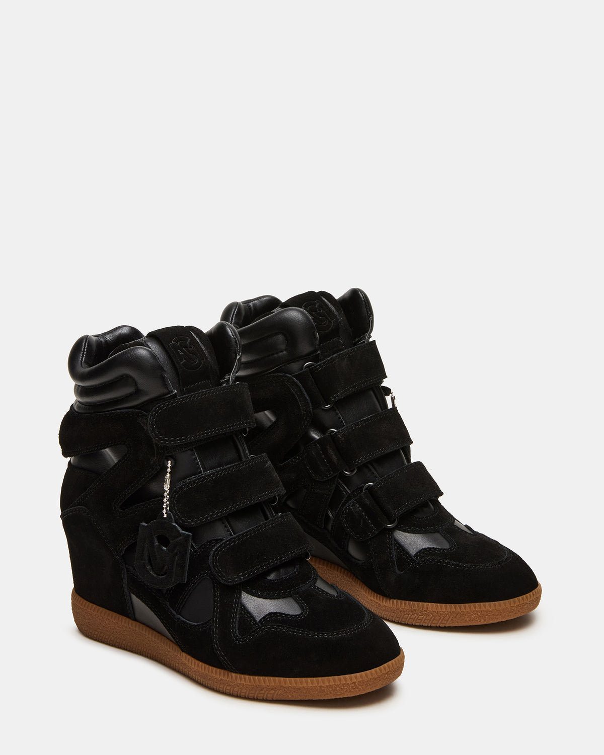 Steve Madden MAVIS Black Suede High-Top Velcro Women's Sneaker