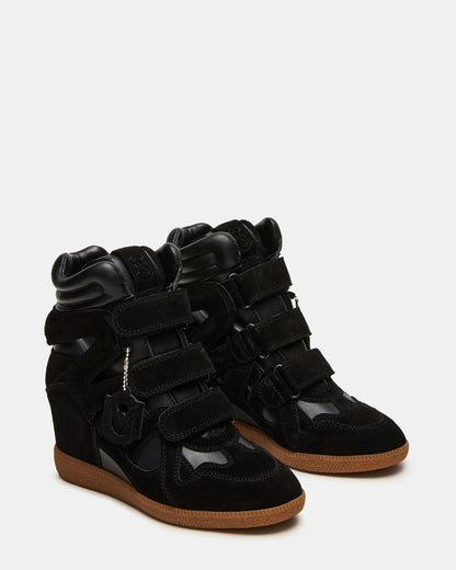 Steve Madden MAVIS Black Suede High-Top Velcro Women's Sneaker