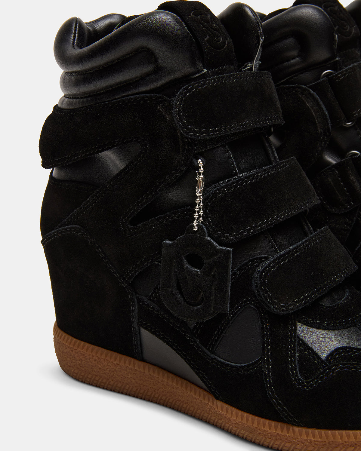 Steve Madden MAVIS Black Suede High-Top Velcro Women's Sneaker