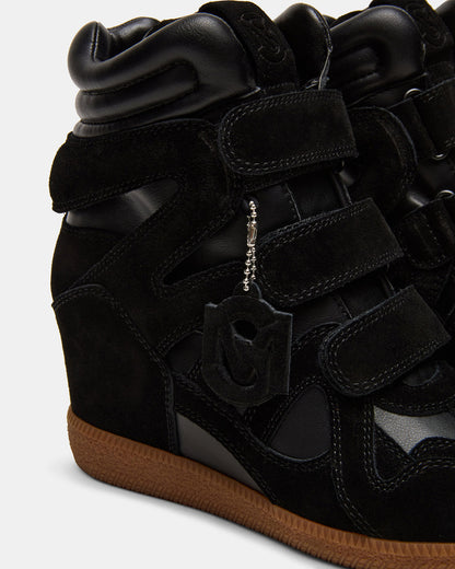 Steve Madden MAVIS Black Suede High-Top Velcro Women's Sneaker