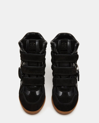 Steve Madden MAVIS Black Suede High-Top Velcro Women's Sneaker