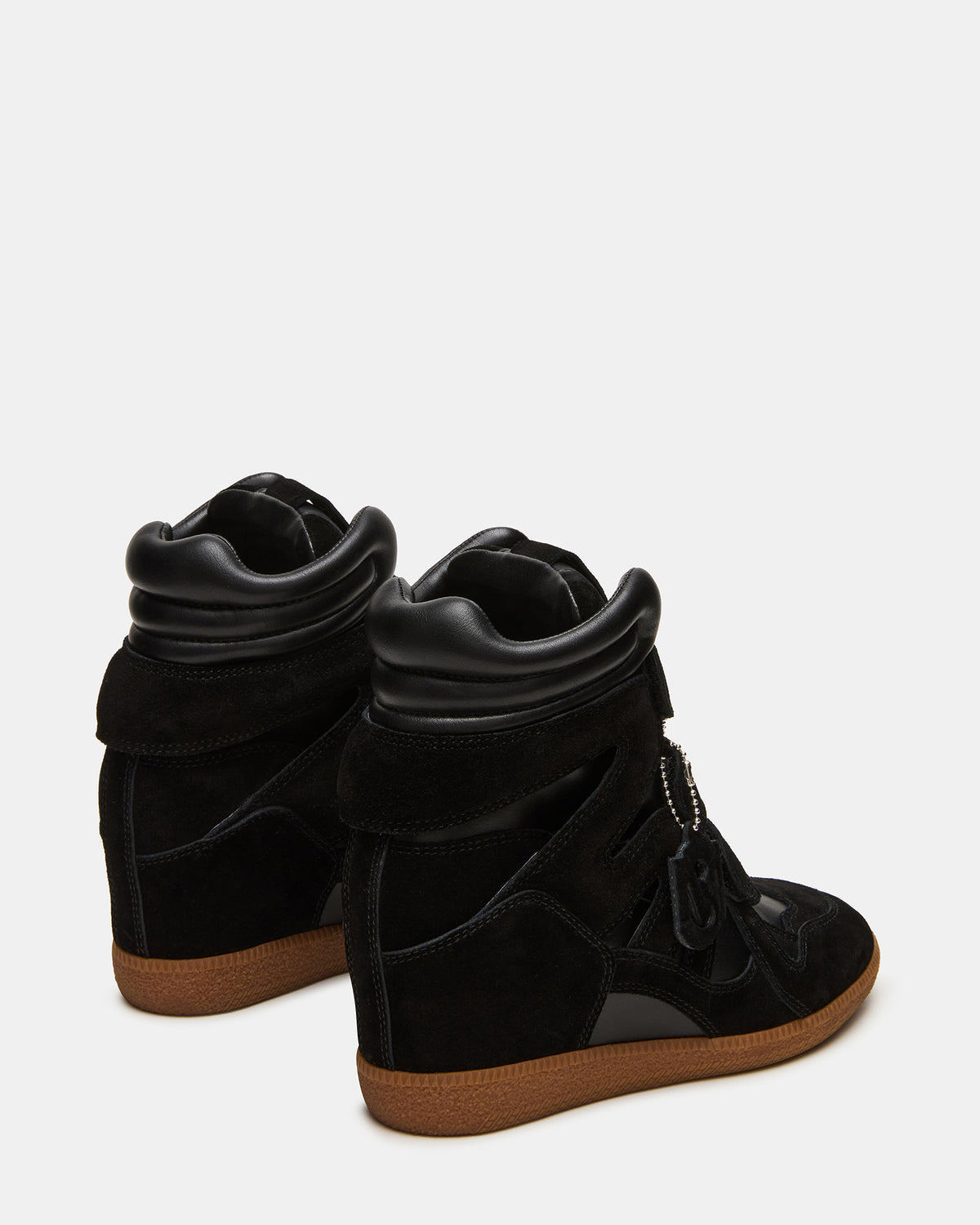 Steve Madden MAVIS Black Suede High-Top Velcro Women's Sneaker