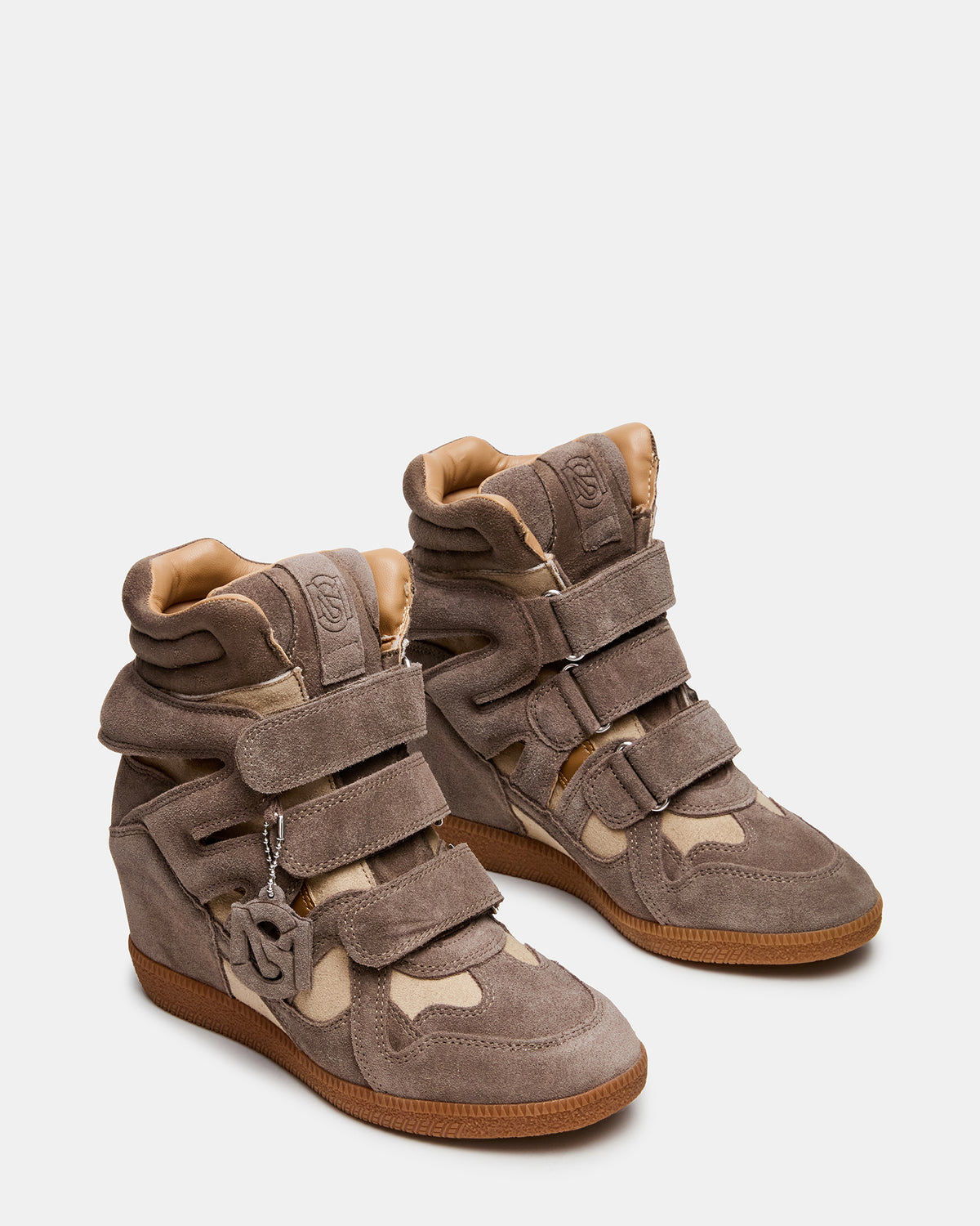 Steve Madden MAVIS Taupe Suede High-Top Velcro Women's Sneaker
