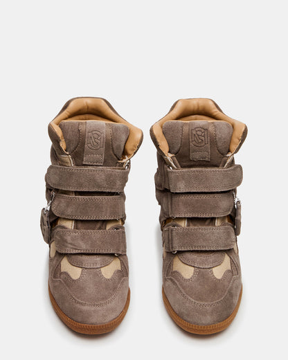 Steve Madden MAVIS Taupe Suede High-Top Velcro Women's Sneaker