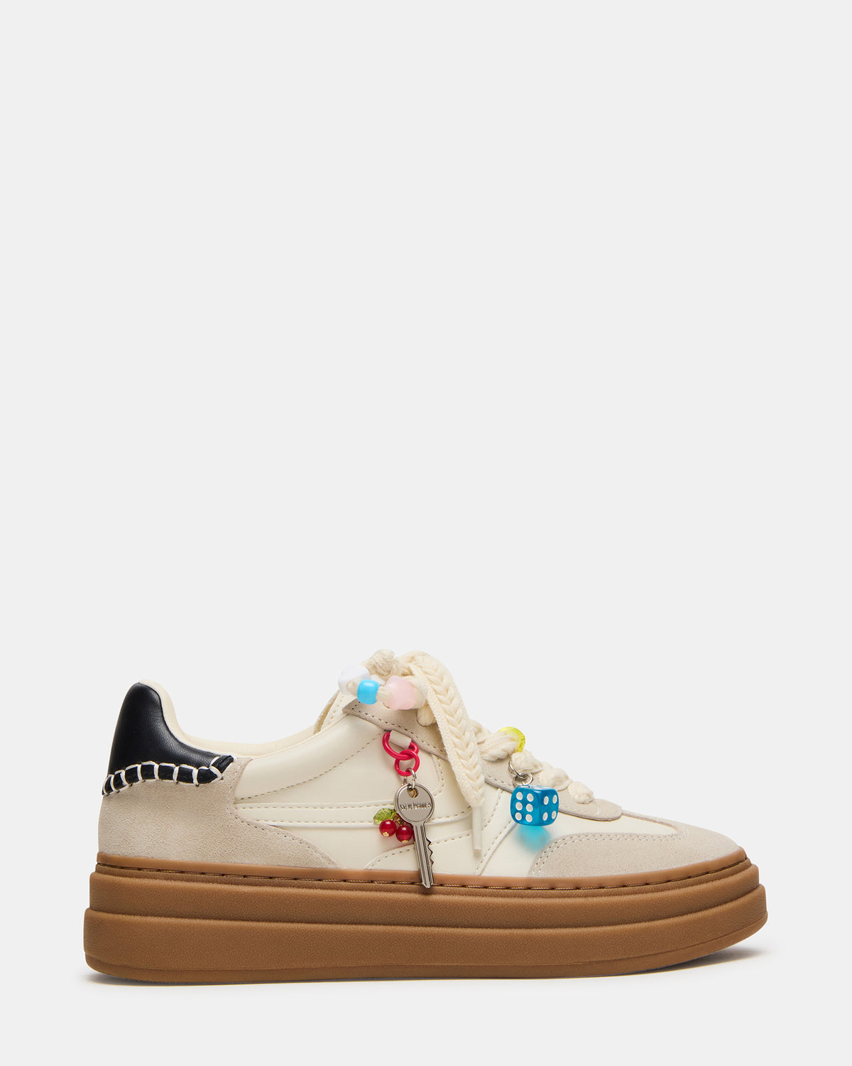 Steve Madden DODGE CHARM Bone Multi Low-Top Platform Women's Sneaker